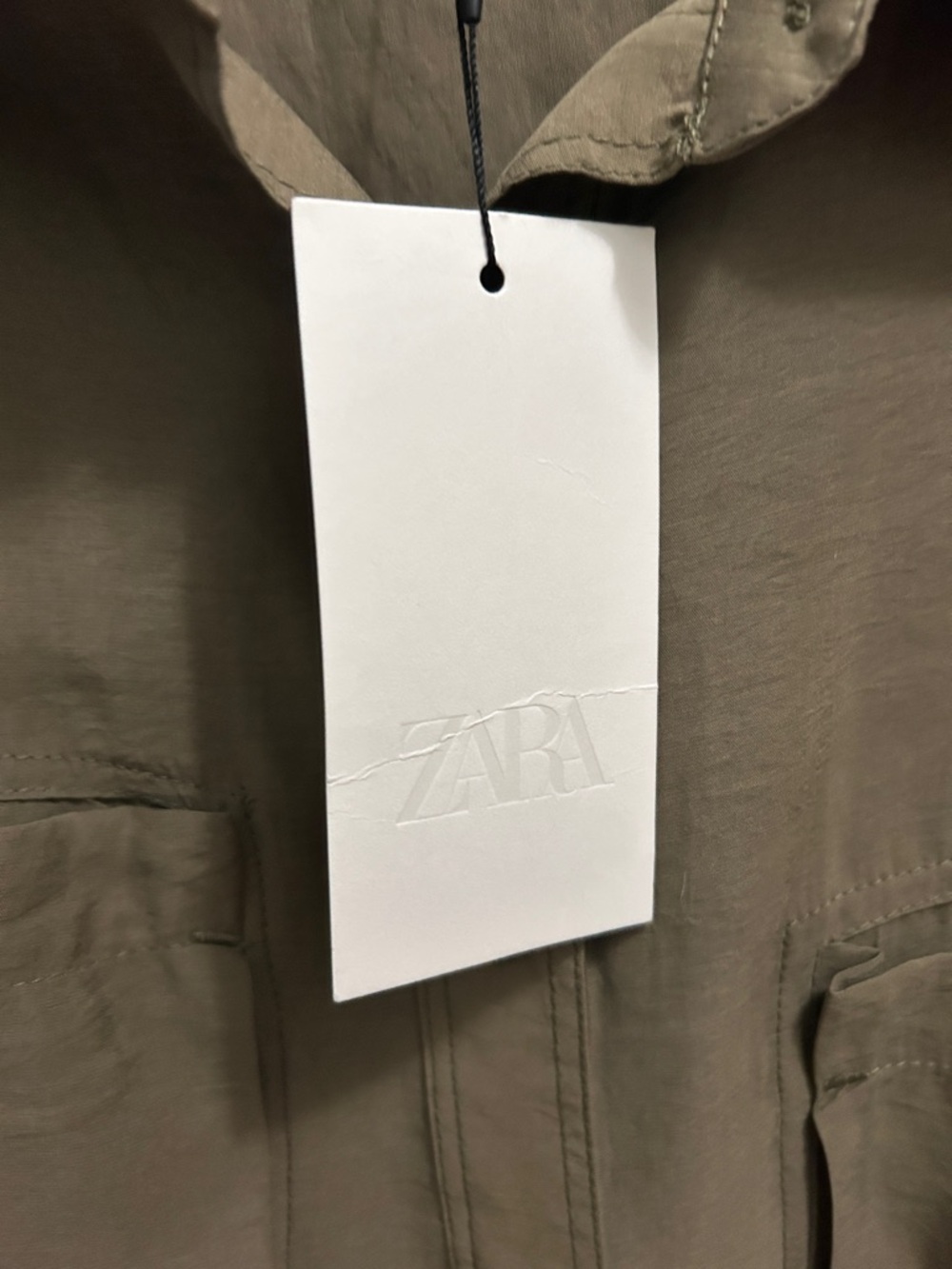 Button-Front Brown Shirt Dress with Drawstring Waist or jacket - Picture 7 of 7